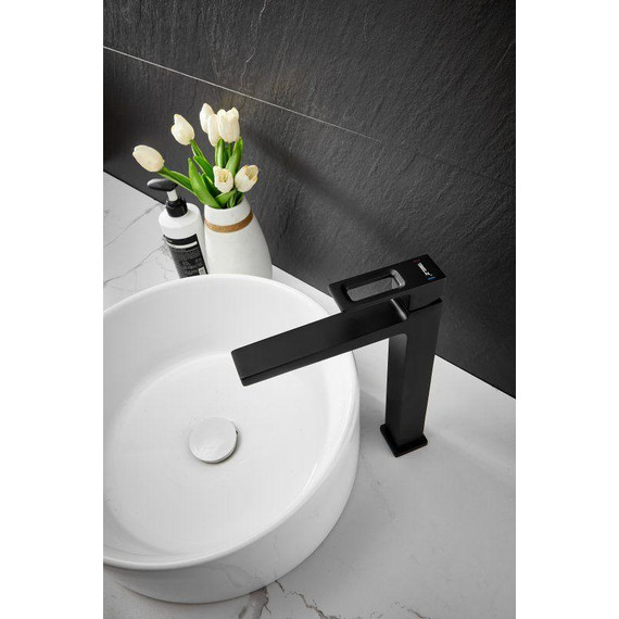 Смеситель для раковины высокий Belz B11658-7, чёрный фото 10