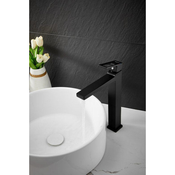 Смеситель для раковины высокий Belz B11658-7, чёрный фото 12