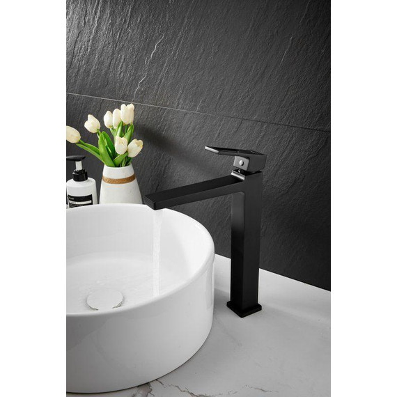 Смеситель для раковины высокий Belz B11658-7, чёрный фото 2