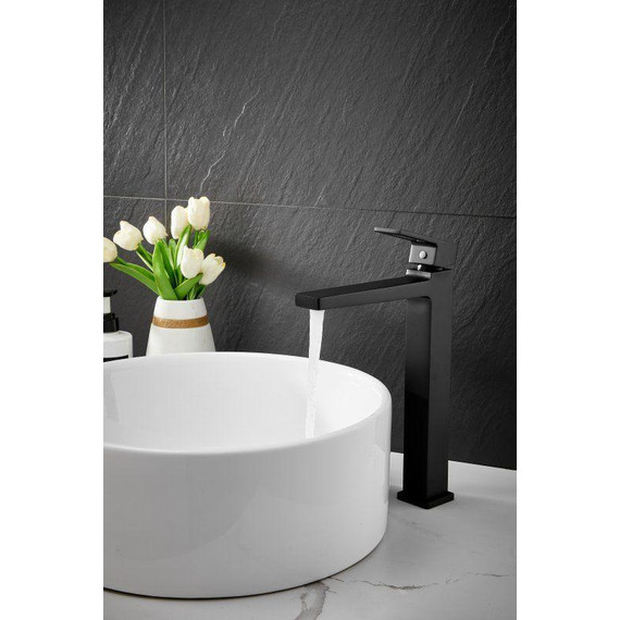 Смеситель для раковины высокий Belz B11658-7, чёрный фото 22