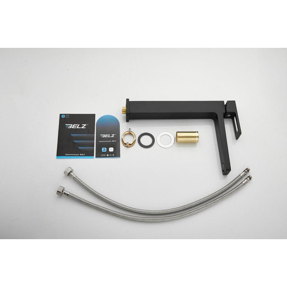 Смеситель для раковины высокий Belz B11658-7, чёрный фото 24