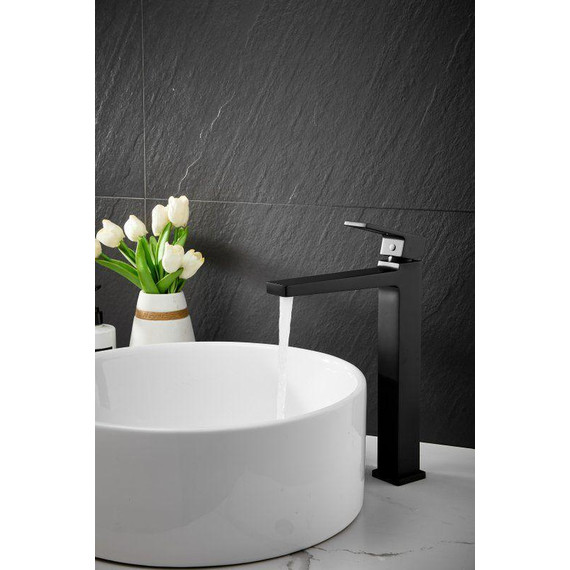 Смеситель для раковины высокий Belz B11658-7, чёрный фото 6