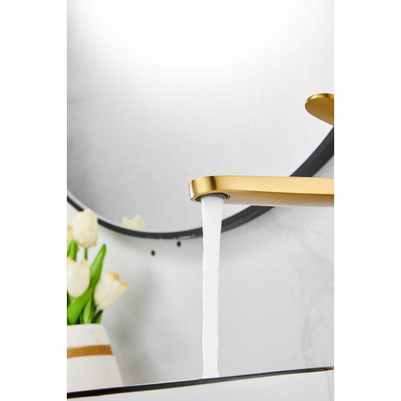 Смеситель для раковины высокий Belz B11713-5, золото брашированное фото 12