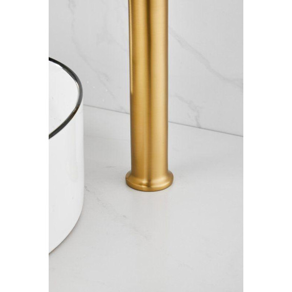 Смеситель для раковины высокий Belz B11713-5, золото брашированное фото 14