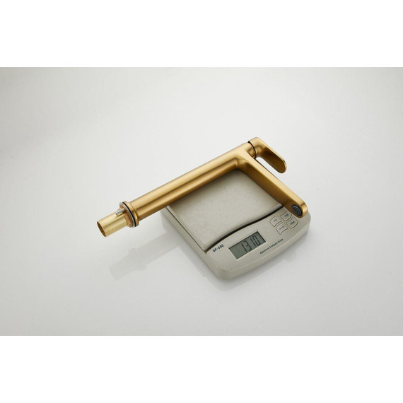 Смеситель для раковины высокий Belz B11713-5, золото брашированное фото 17