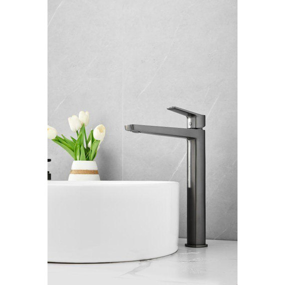 Смеситель для раковины высокий Belz B11715-3, оружейная сталь фото 2