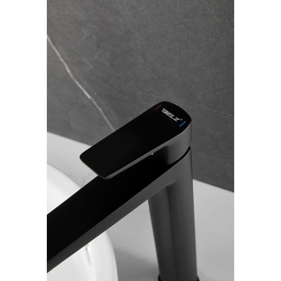 Смеситель для раковины высокий Belz B11715-7, чёрный матовый фото 8