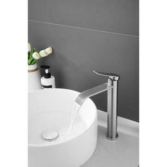 Смеситель для раковины высокий Belz B11812-1, сатин фото 9