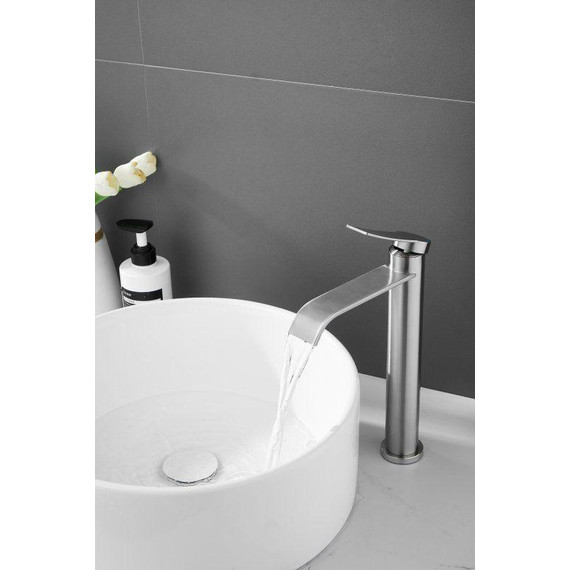 Смеситель для раковины высокий Belz B11812-1, сатин фото 10