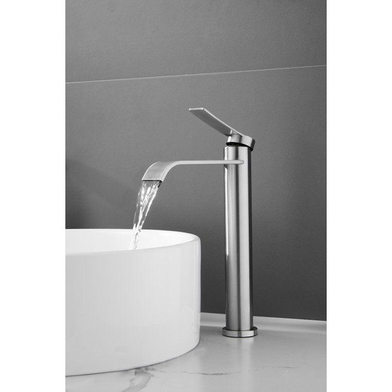 Смеситель для раковины высокий Belz B11812-1, сатин фото 11