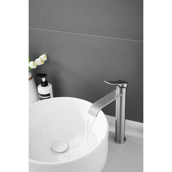 Смеситель для раковины высокий Belz B11812-1, сатин фото 13