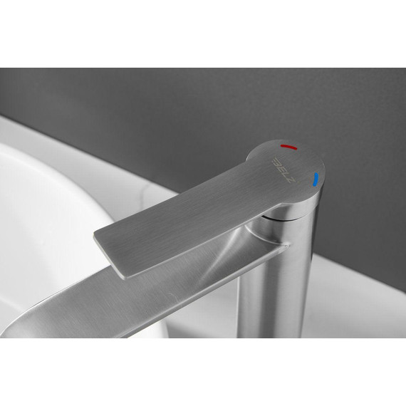 Смеситель для раковины высокий Belz B11812-1, сатин фото 16