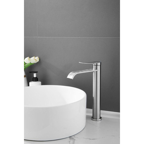 Смеситель для раковины высокий Belz B11812-1, сатин фото 22