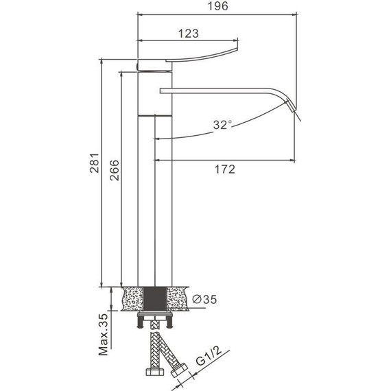 Смеситель для раковины высокий Belz B11812-1, сатин фото 25