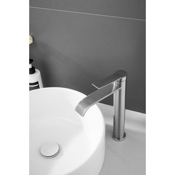 Смеситель для раковины высокий Belz B11812-1, сатин фото 6