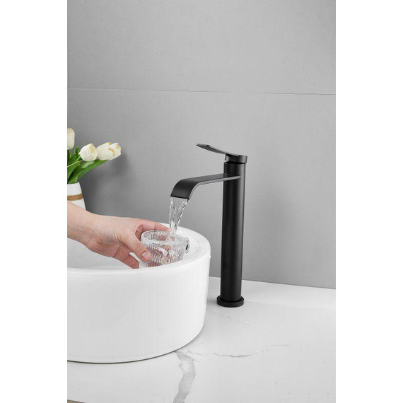 Смеситель для раковины высокий Belz B11812-7, чёрный фото 7