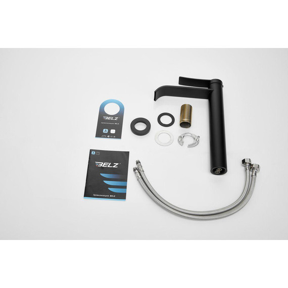 Смеситель для раковины высокий Belz B11812-7, чёрный фото 22