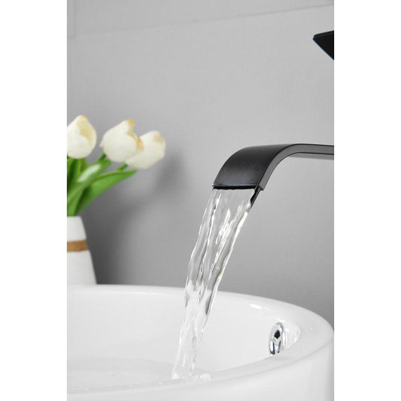 Смеситель для раковины высокий Belz B11812-7, чёрный фото 11