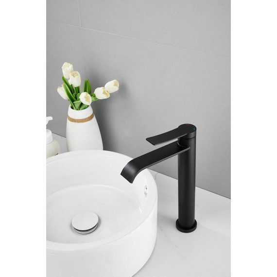 Смеситель для раковины высокий Belz B11812-7, чёрный фото 13