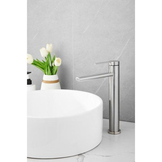 Смеситель для раковины высокий Belz B11813-1, сатин фото 5