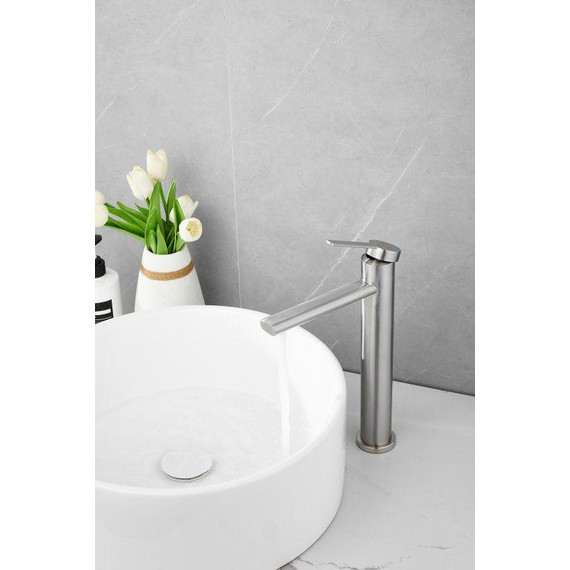 Смеситель для раковины высокий Belz B11813-1, сатин фото 11