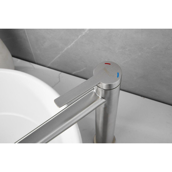 Смеситель для раковины высокий Belz B11813-1, сатин фото 13