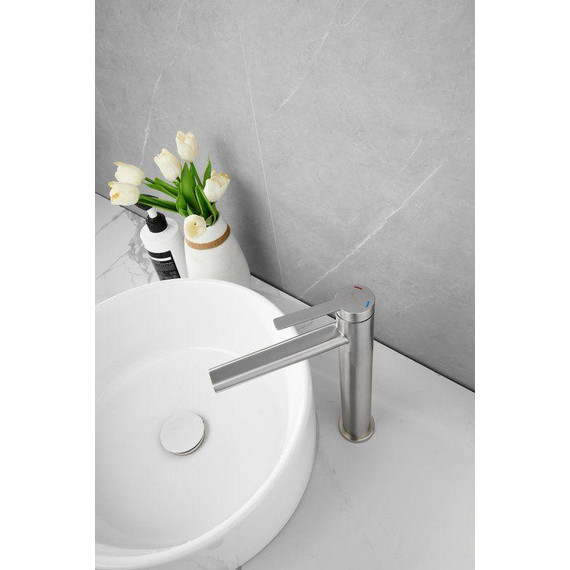 Смеситель для раковины высокий Belz B11813-1, сатин фото 14