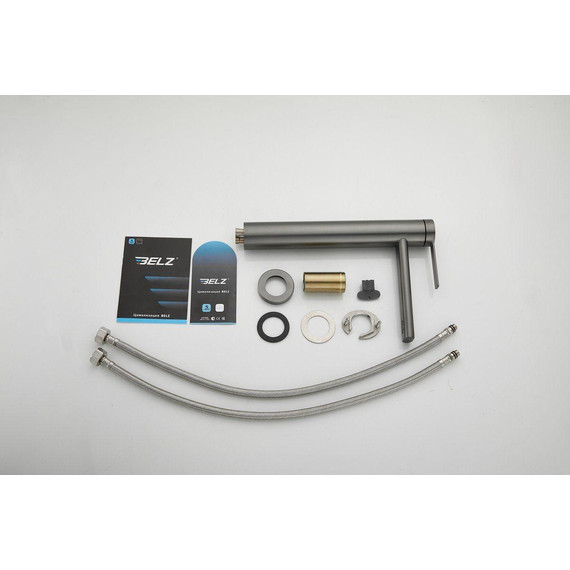 Смеситель для раковины высокий Belz B11813-3, оружейная сталь фото 16