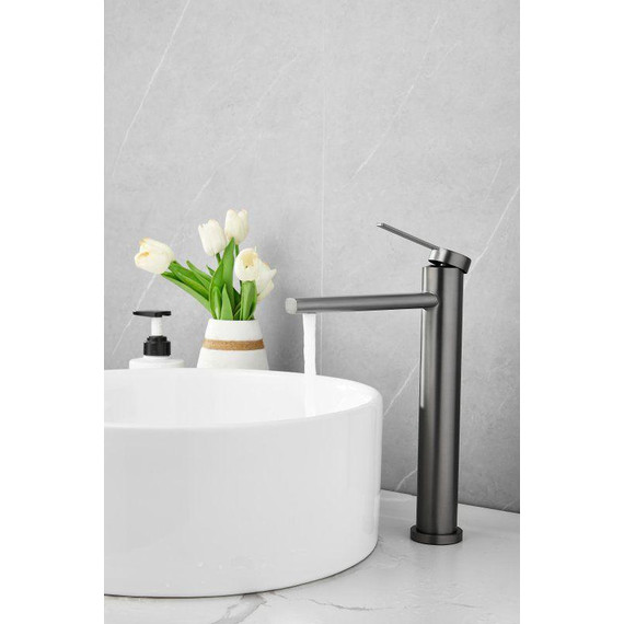 Смеситель для раковины высокий Belz B11813-3, оружейная сталь фото 7