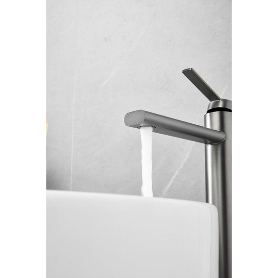 Смеситель для раковины высокий Belz B11813-3, оружейная сталь фото 20