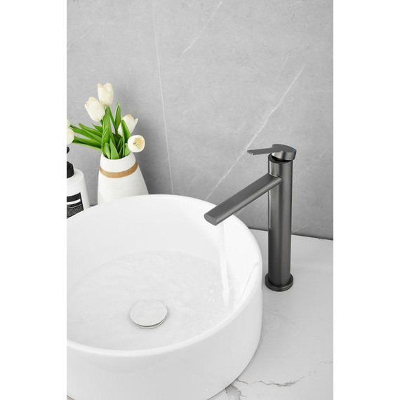 Смеситель для раковины высокий Belz B11813-3, оружейная сталь фото 23