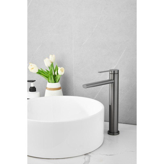 Смеситель для раковины высокий Belz B11813-3, оружейная сталь фото 5