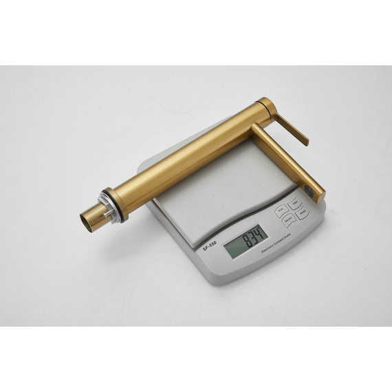 Смеситель для раковины высокий Belz B11813-5, золото брашированное фото 11