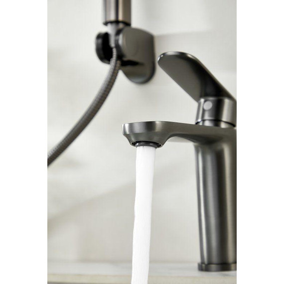 Смеситель для раковины с лейкой для биде Belz B12713-3, оружейная сталь фото 24