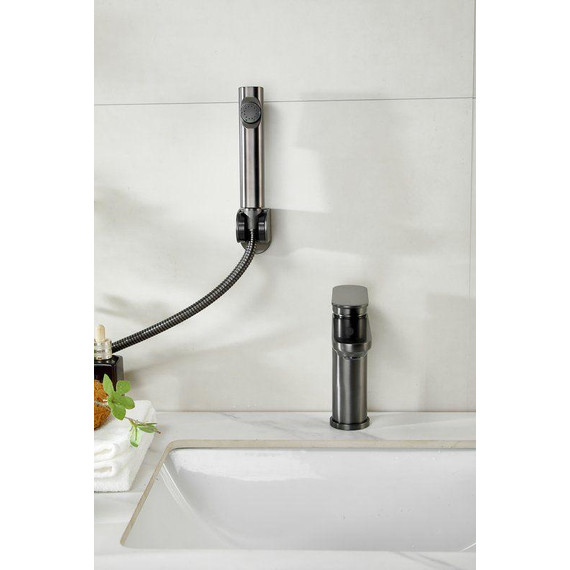 Смеситель для раковины с лейкой для биде Belz B12713-3, оружейная сталь фото 44