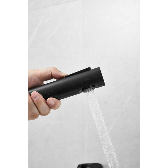 Смеситель для раковины с лейкой для биде Belz B12713-7, чёрный фото 12