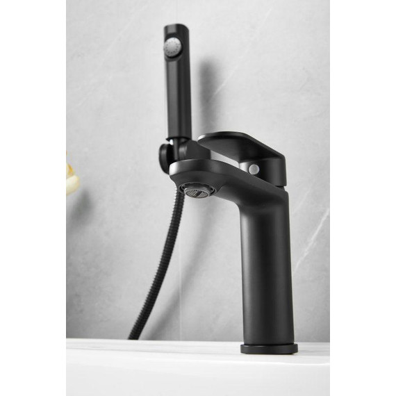 Смеситель для раковины с лейкой для биде Belz B12713-7, чёрный фото 40