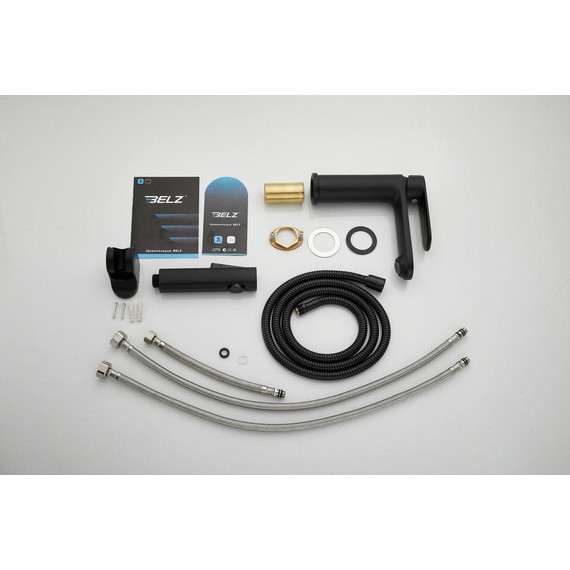 Смеситель для раковины с лейкой для биде Belz B12713-7, чёрный фото 15