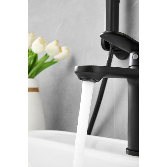 Смеситель для раковины с лейкой для биде Belz B12713-7, чёрный фото 19