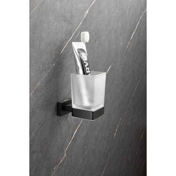 Стакан для зубных щеток Belz B90306, чёрный матовый - 2 Стакан для зубных щеток Belz B90306, чёрный матовый фото 2