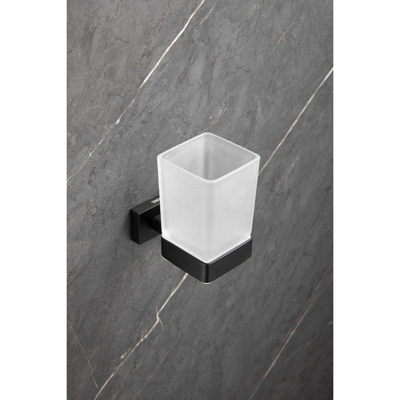 Стакан для зубных щеток Belz B90306, чёрный матовый - 3 Стакан для зубных щеток Belz B90306, чёрный матовый фото 3