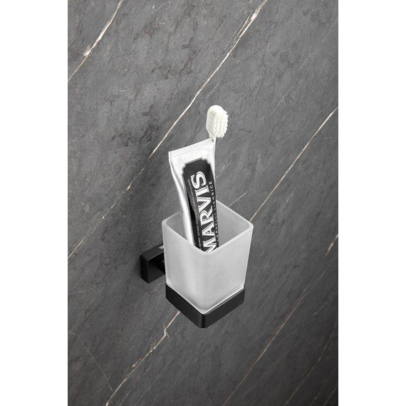 Стакан для зубных щеток Belz B90306, чёрный матовый - 7 Стакан для зубных щеток Belz B90306, чёрный матовый фото 7