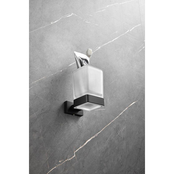 Стакан для зубных щеток Belz B90306, чёрный матовый - 10 Стакан для зубных щеток Belz B90306, чёрный матовый фото 10