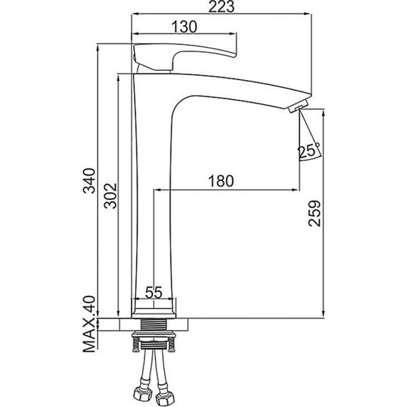 Смеситель для раковины высокий Gerhans K11114D, оружейная сталь фото 2