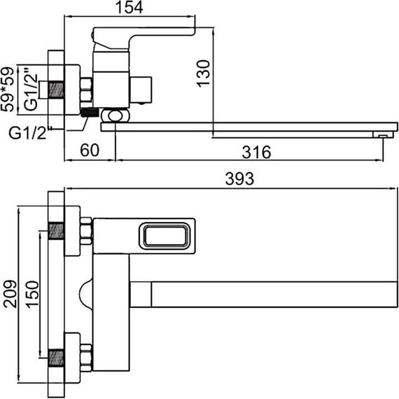Смеситель для ванны Gerhans K13127Y, золото фото 2