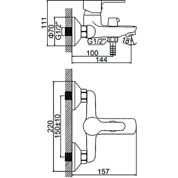 Смеситель для ванны Ledeme L3003 фото 13