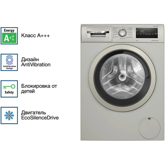 Стиральная машина Bosch Serie 4 WAN2420XME серебристая - 2 Стиральная машина Bosch Serie 4 WAN2420XME серебристая фото 2