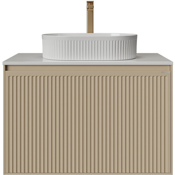 Тумба подвесная со столешницей Grossman Кристалл 80 см 108044, бежевый матовый фото 2