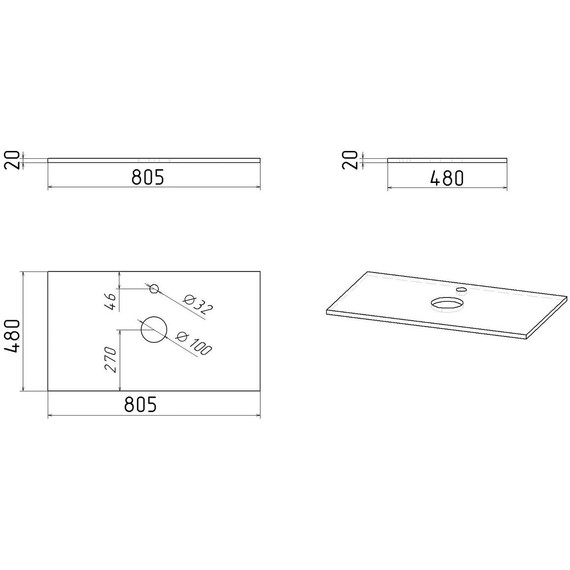 Тумба подвесная со столешницей Grossman Кристалл 80 см 108044, бежевый матовый фото 9