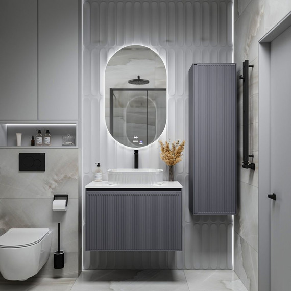 Пенал подвесной Grossman Кристалл 35 см 303543, графит матовый фото 4